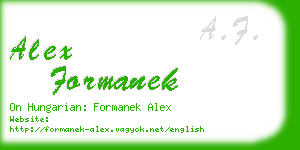 alex formanek business card